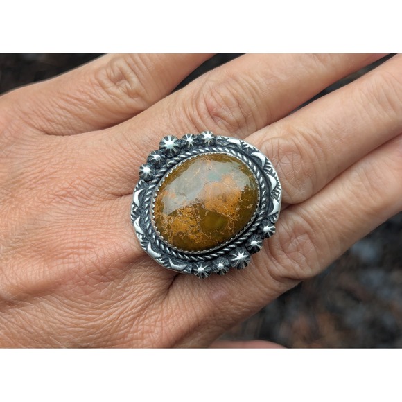 SouthWestArtisans Jewelry - Navajo Jewelry Women's Ring Handcrafted Native American Signed sz‎ 9 ***
